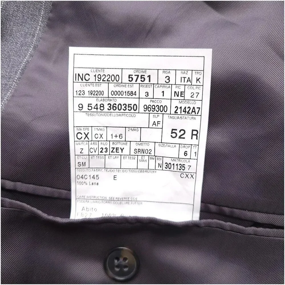 Ermenegildo Zegna Su Misura Wool Pinstripe Blazer Mens 40R Gray Italy 3 Button